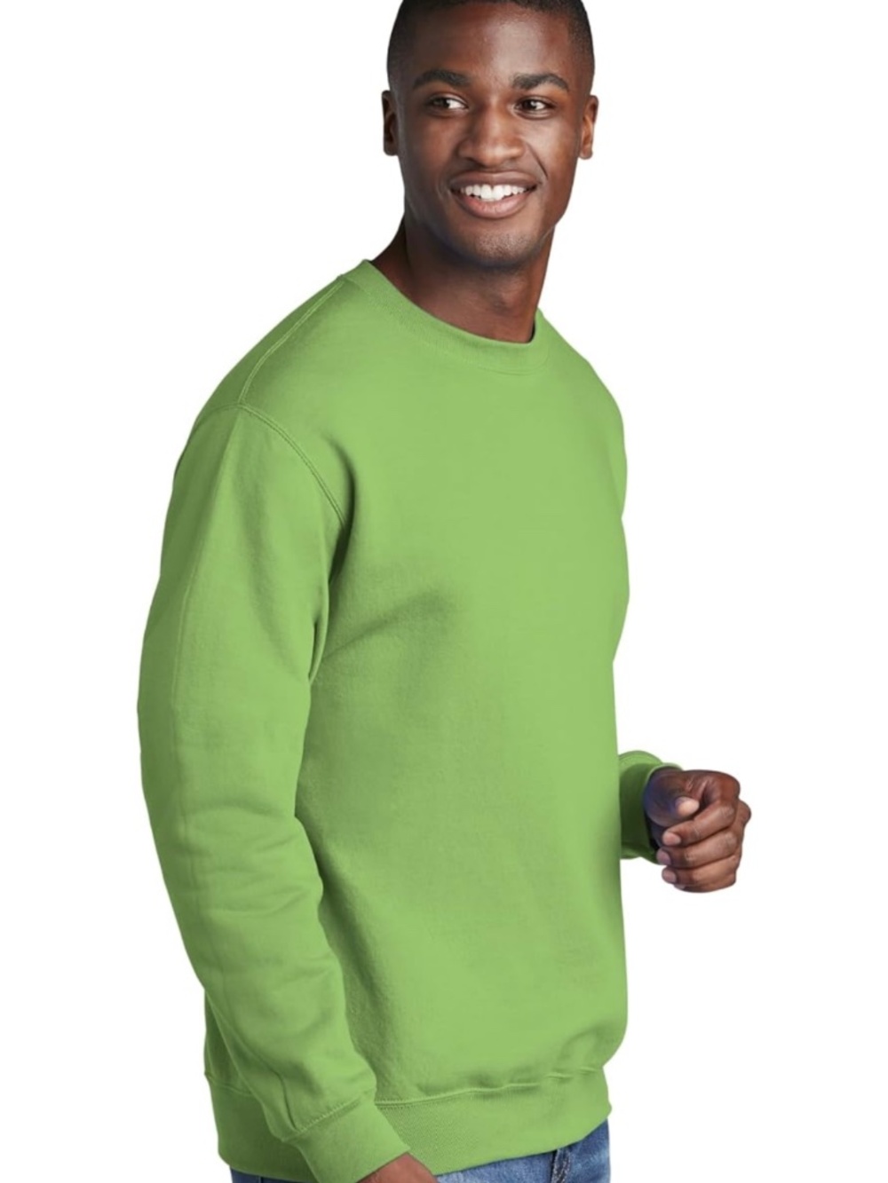Port & Co Core Fleece Crewneck Sweatshirt- lime M 18.75